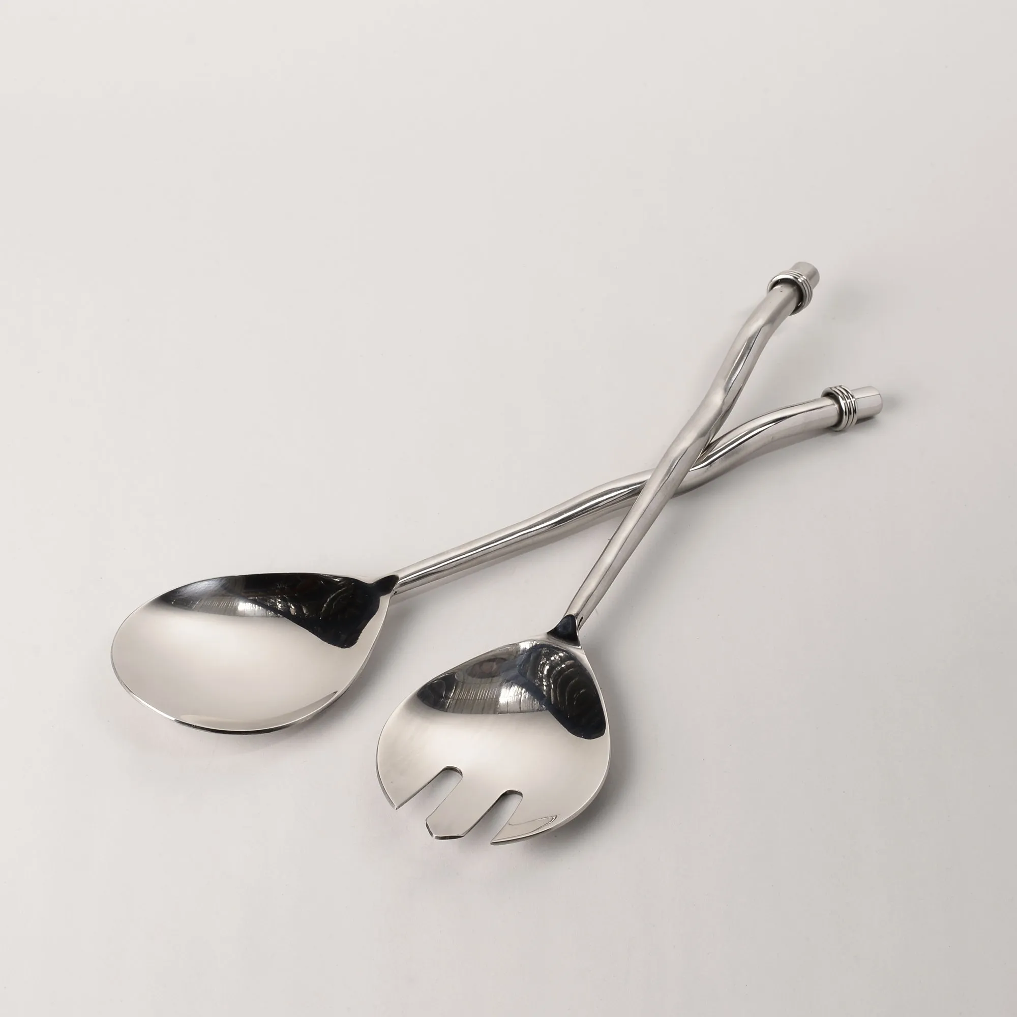 Salad Servers with Polished Rings