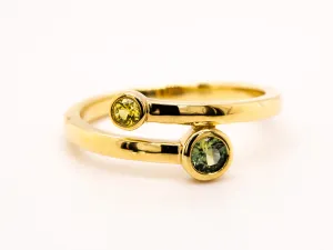 Sapphire Dreams MAEVE Ring - Green & Yellow Sapphires