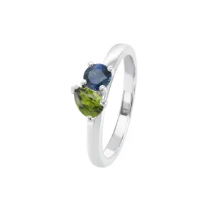 Sapphire Dreams Naretha La Deux Ring - Green & Blue Sapphires