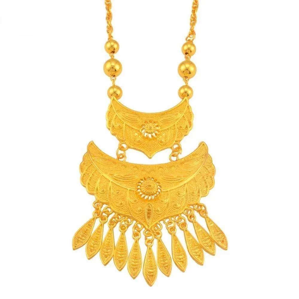 Saudi Arabia Necklaces African Gold Color Pendant Dubai Middle East Jewelry Gifts for Women