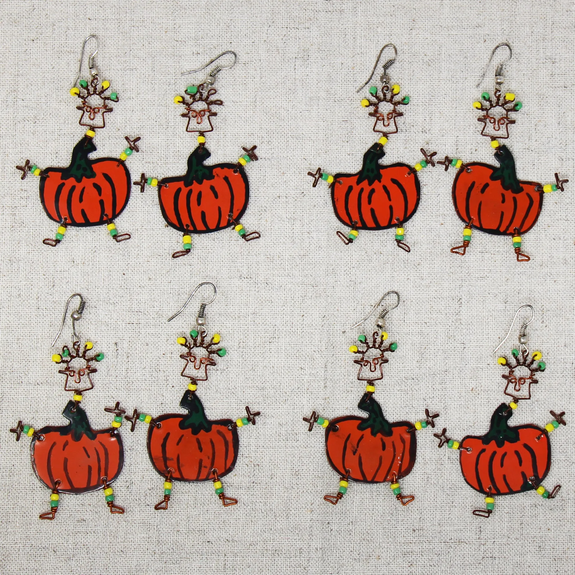 Set of 10 Dancing Girl Pumpkin Earrings Creative Alternatives