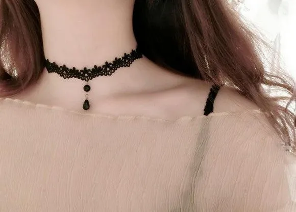 sexy hollow flower chokers necklace