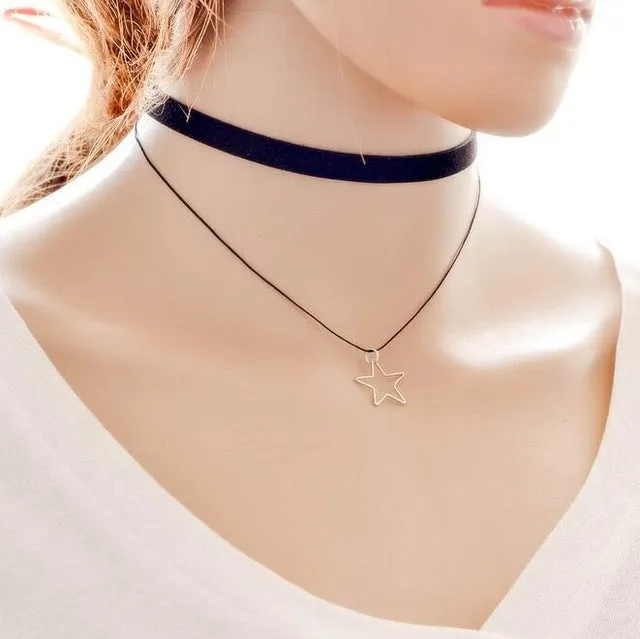 sexy hollow flower chokers necklace