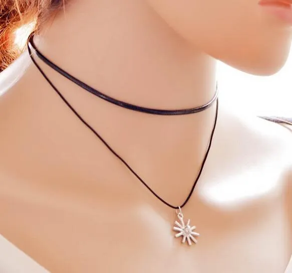 sexy hollow flower chokers necklace