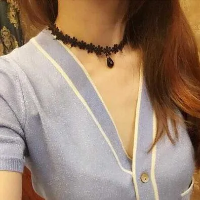 sexy hollow flower chokers necklace