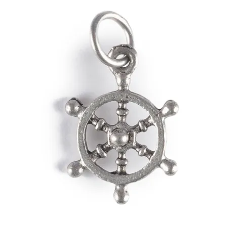 Ship's Wheel Charm Gold or Silver