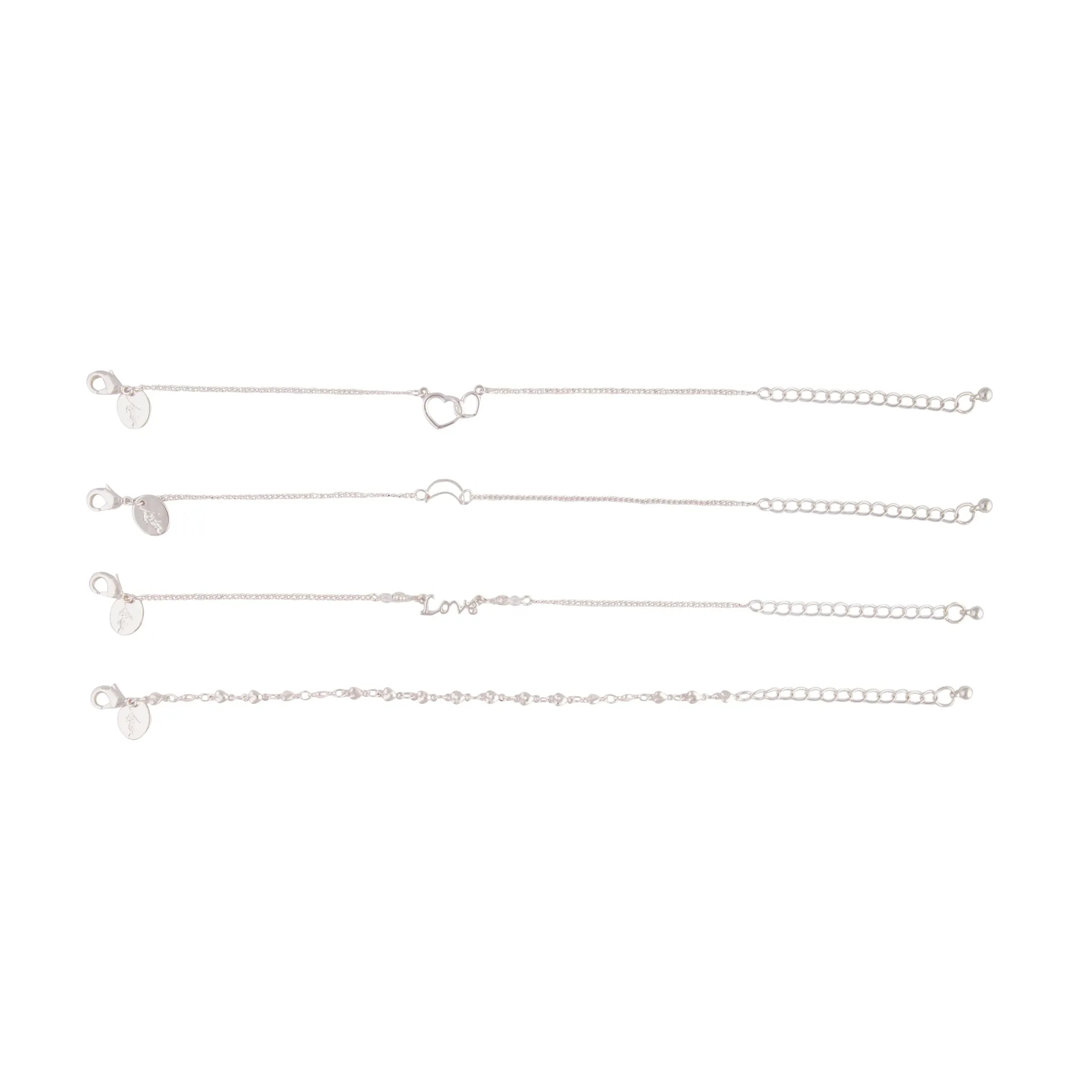 Silver Love You To The Moon Bracelet 4 Pack