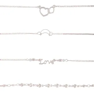 Silver Love You To The Moon Bracelet 4 Pack