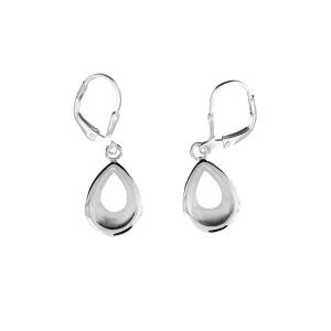 Silver Open Teardrop Earrings