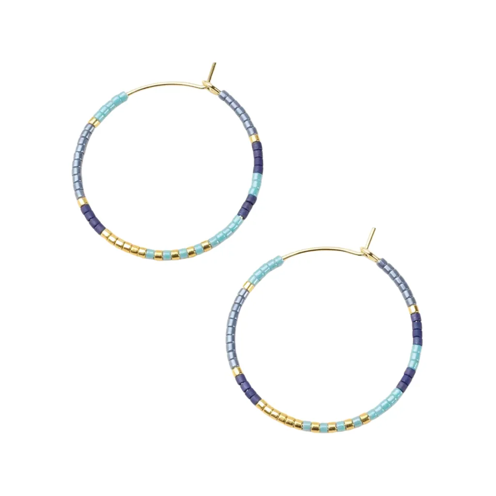 Small Miyuki Chromacolor Hoop Earring