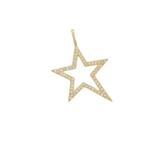 Small Pave Open Star Charm