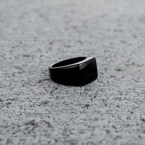 Solid Signet Ring in Black