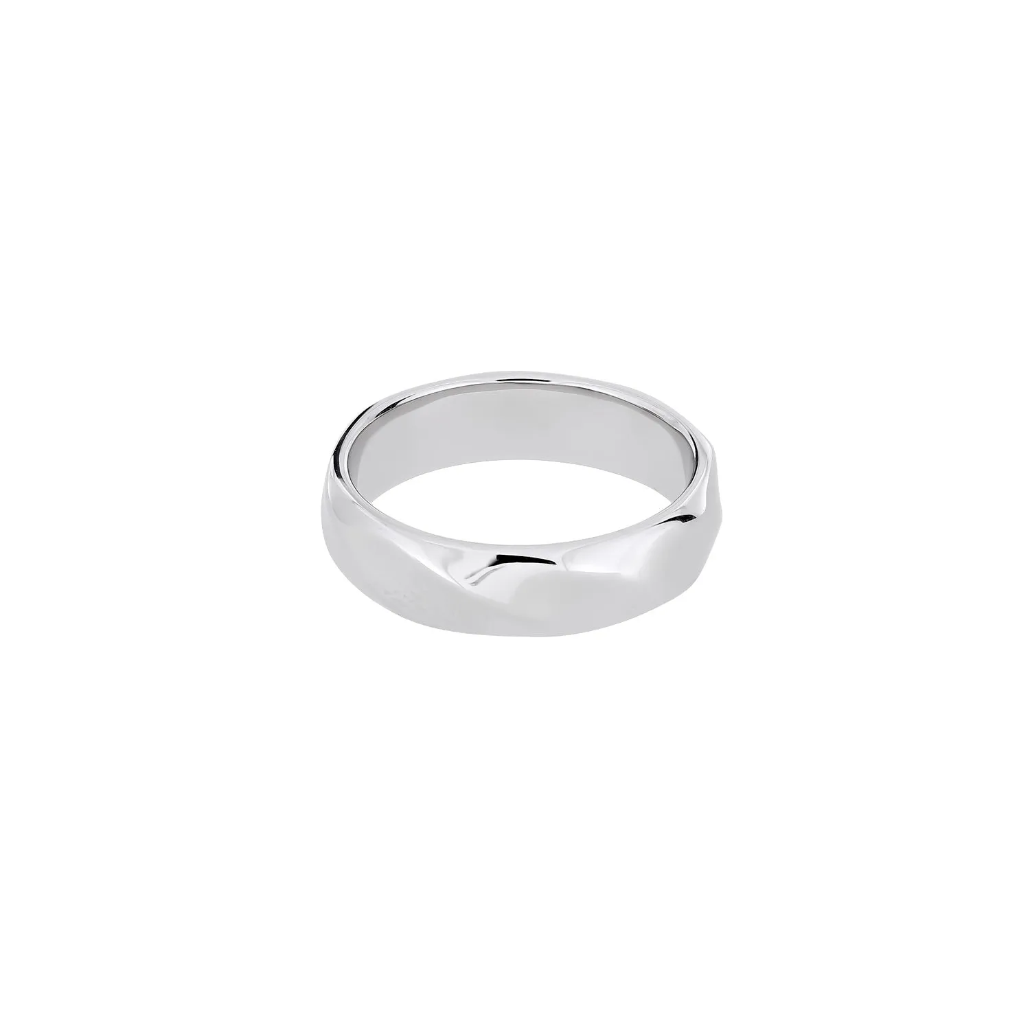 Sterling Silver Polished Twist Elements Ring