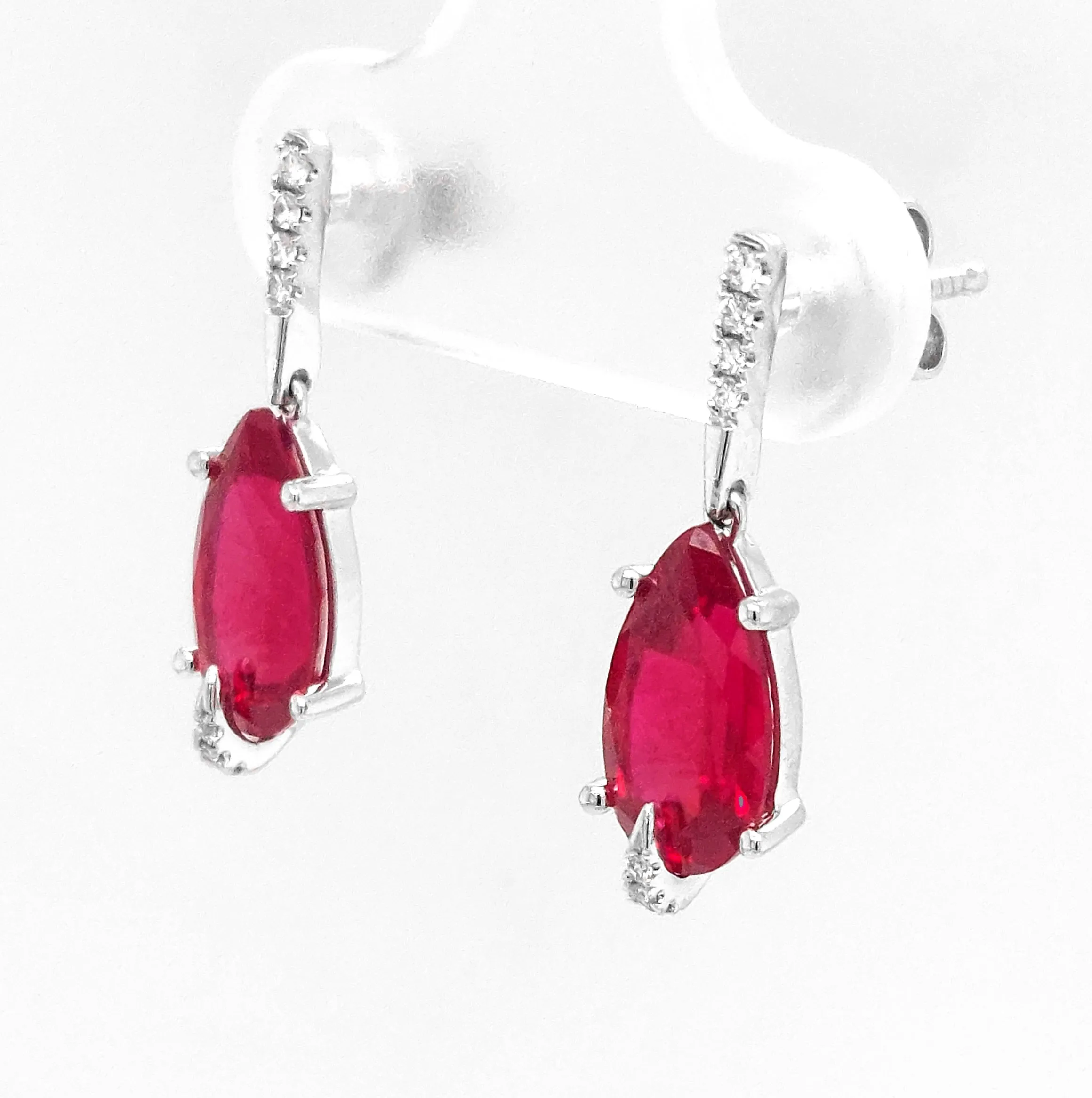 Stunning Ruby Diamond Earrings