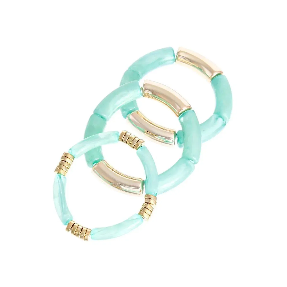 Stylish Turquoise Tube Beaded Stretch Bracelets - Upgrade Your Look Today!