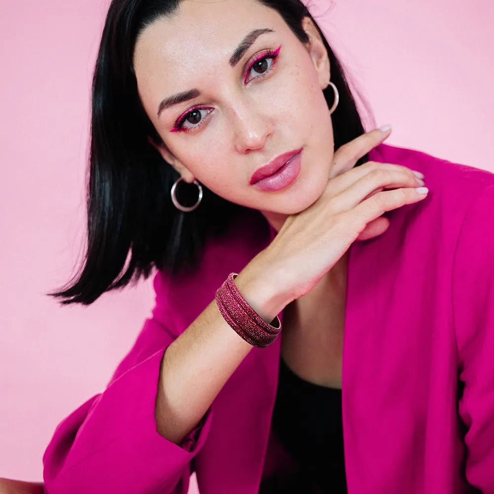 Sundar Bangles  Bollywood Hot Pink Crystal