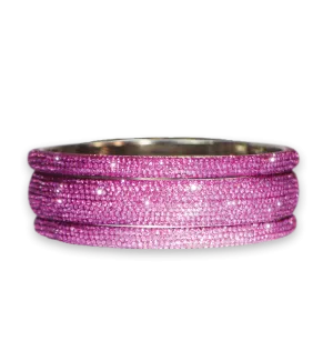 Sundar Bangles  Bollywood Hot Pink Crystal