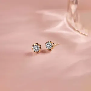 Tailored Round Diamond Earrings