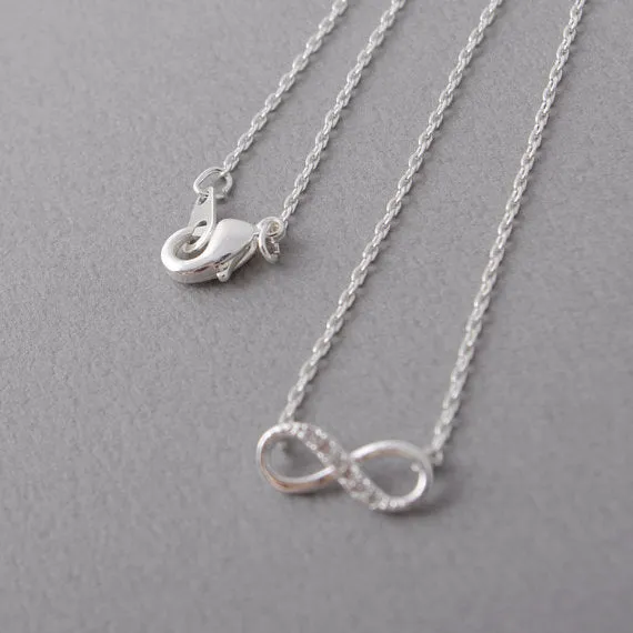 Tiny Infinity Crystal Pendant Necklaces