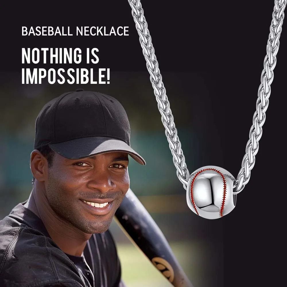 Trendy Baseball Pendant Sport Necklace Chain for Boys