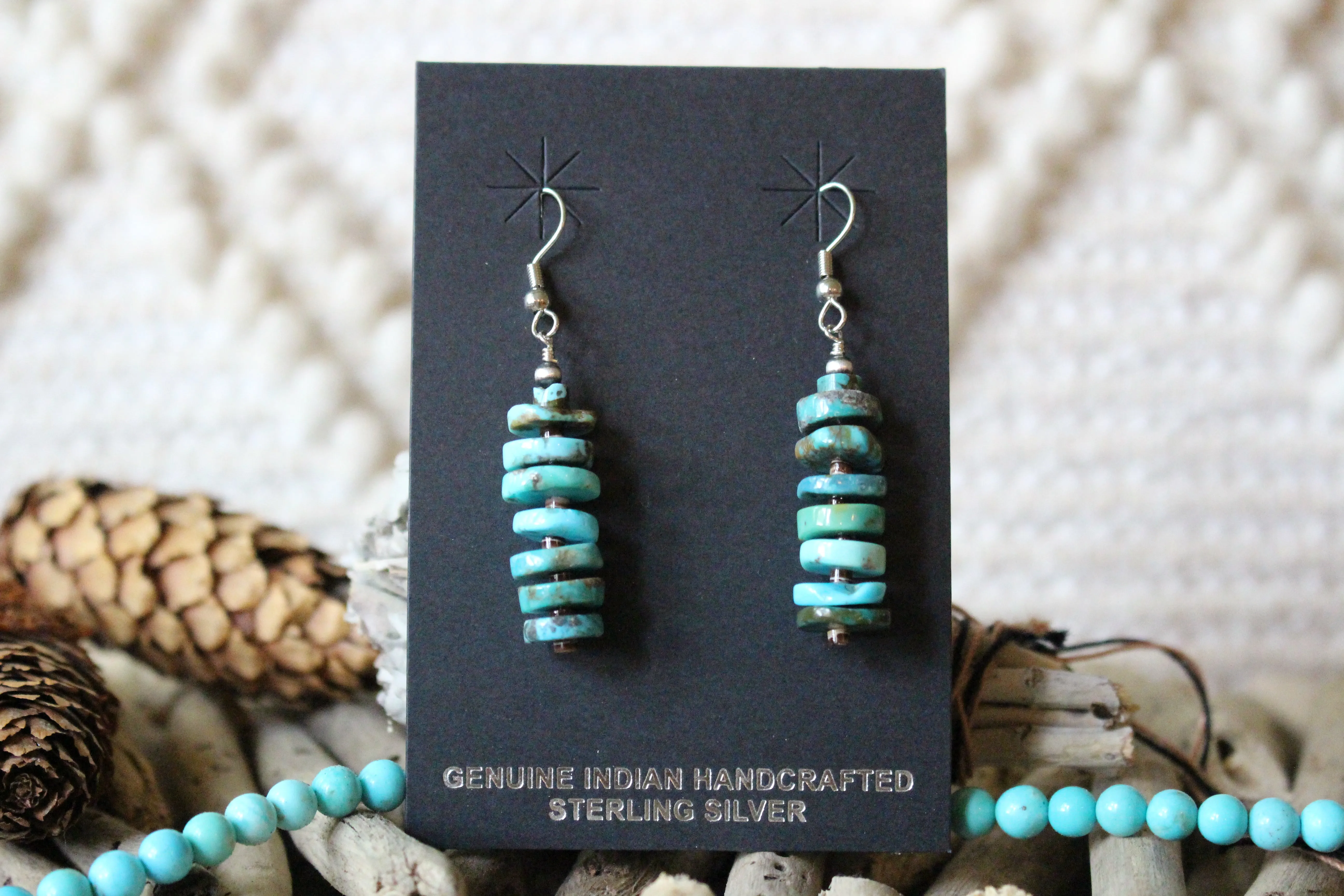 Turquoise Rondelle Earrings