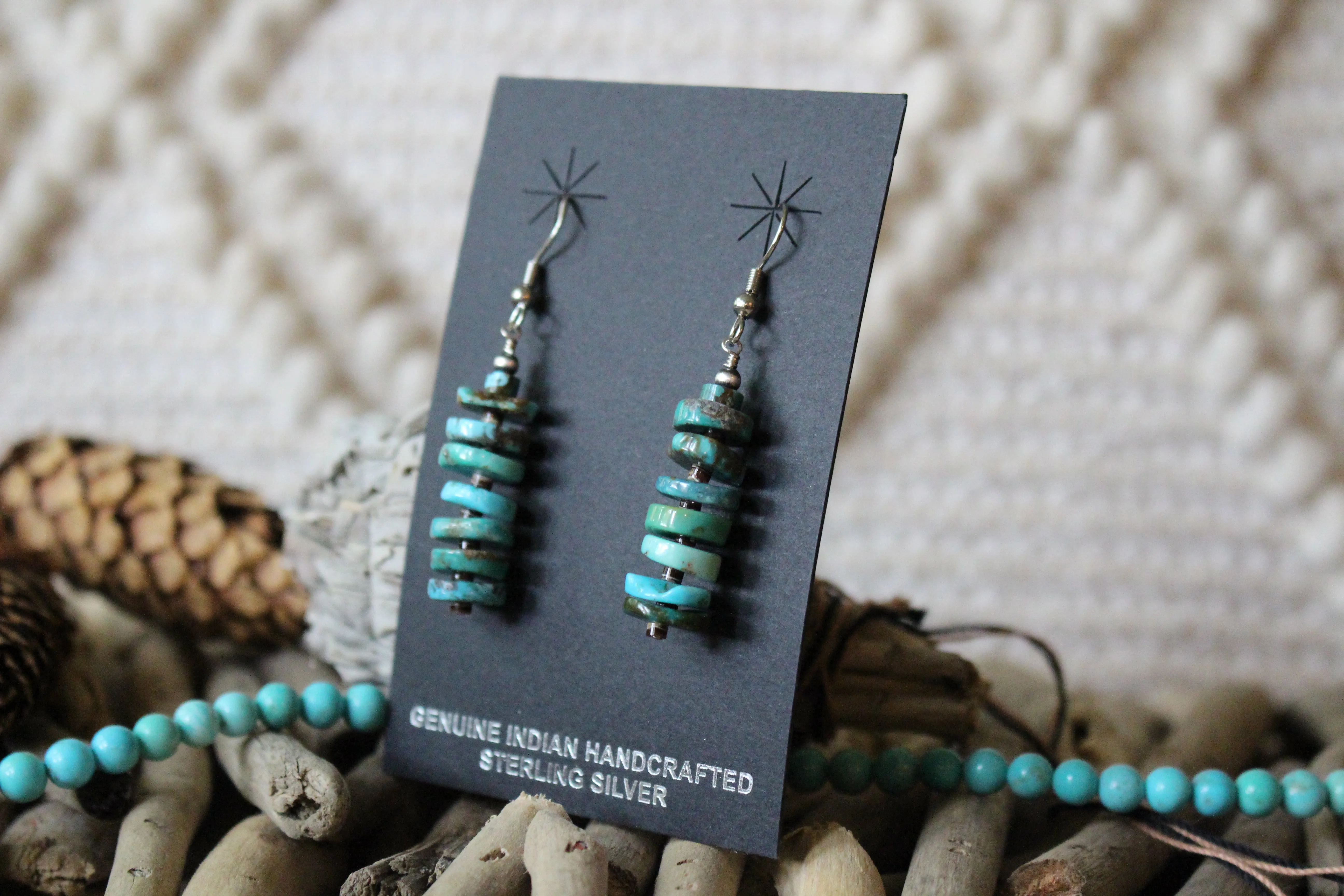 Turquoise Rondelle Earrings