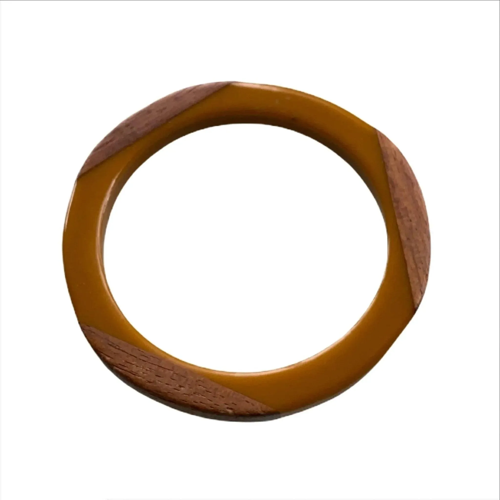 Vintage Bakelite and Wood Bangle