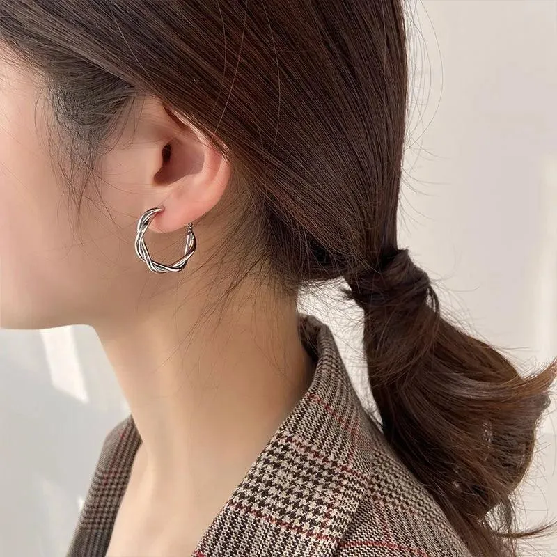 Vintage Geometric Hoop Earrings: Timeless Korean Style Jewelry Collection