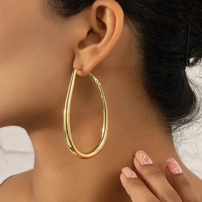 Vintage Geometric Hoop Earrings: Timeless Korean Style Jewelry Collection