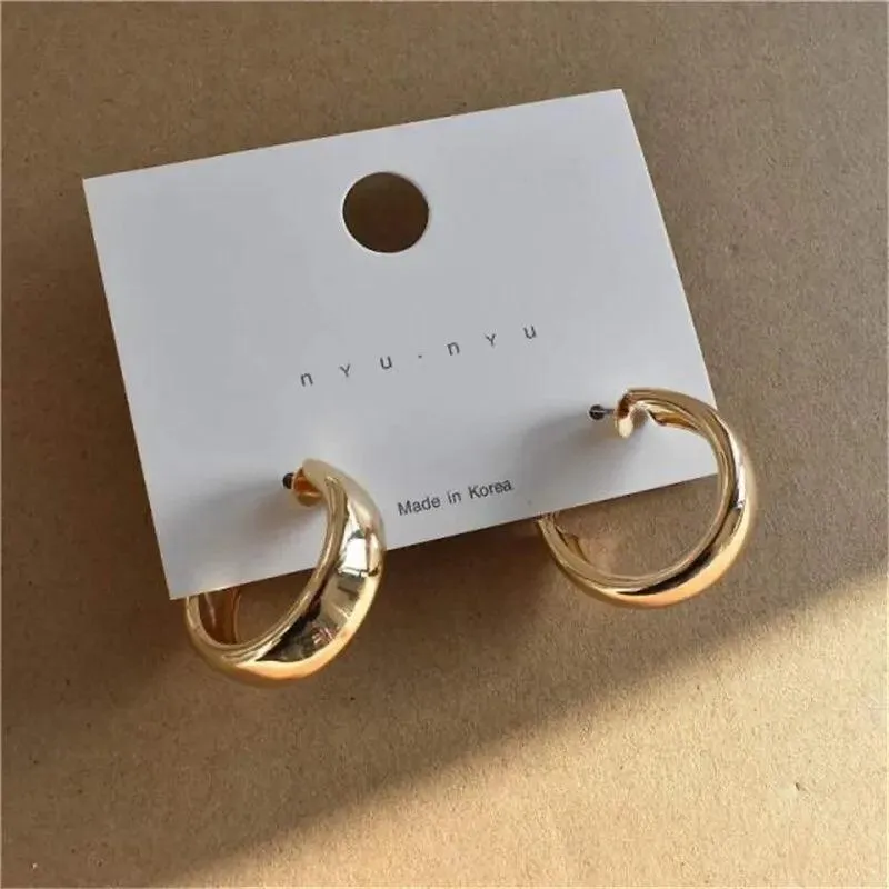 Vintage Geometric Hoop Earrings: Timeless Korean Style Jewelry Collection