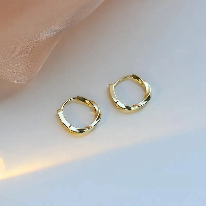 Vintage Geometric Hoop Earrings: Timeless Korean Style Jewelry Collection