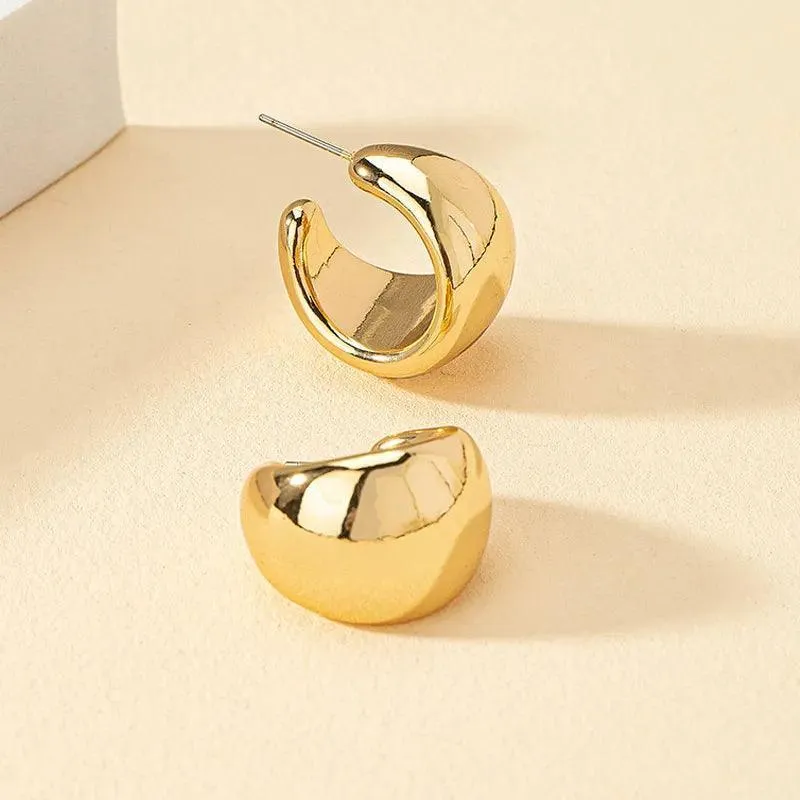 Vintage Geometric Hoop Earrings: Timeless Korean Style Jewelry Collection