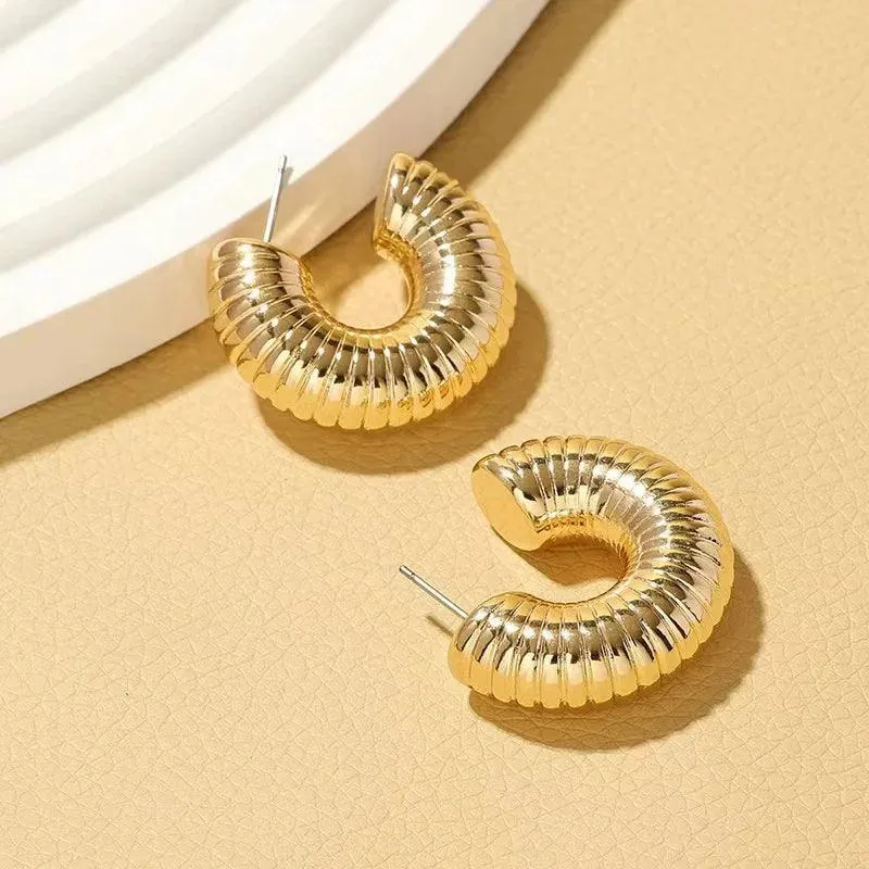 Vintage Geometric Hoop Earrings: Timeless Korean Style Jewelry Collection