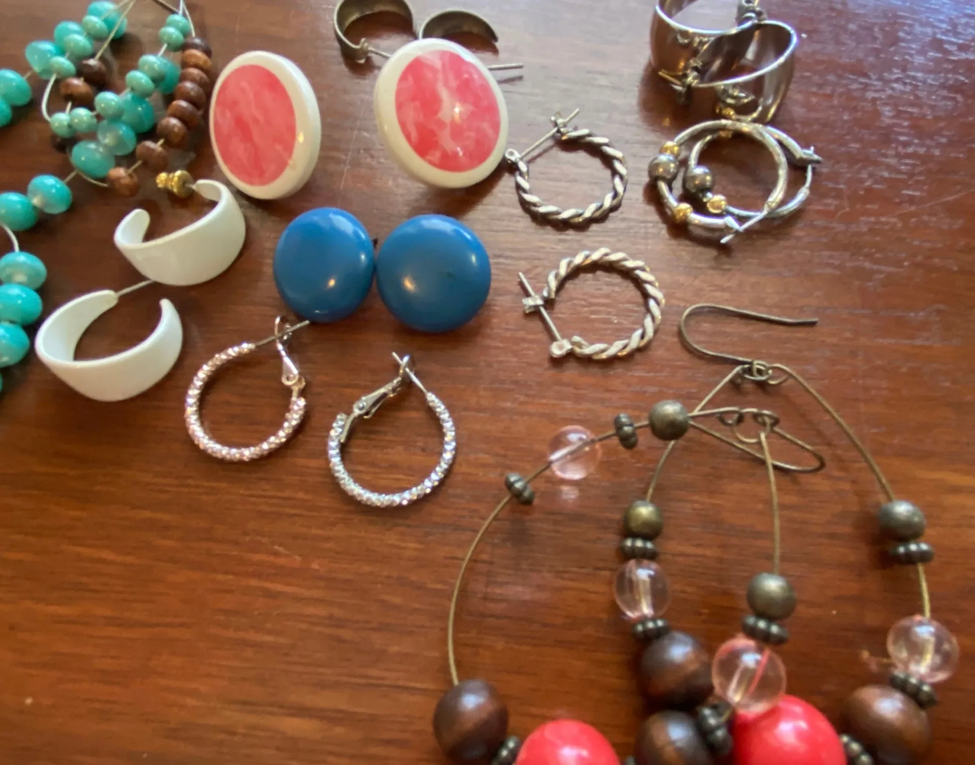 Vintage to Now Lot of Pierced Earrings Hoops Beaded