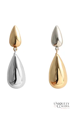 Water Drops Two-Tone  Earrings