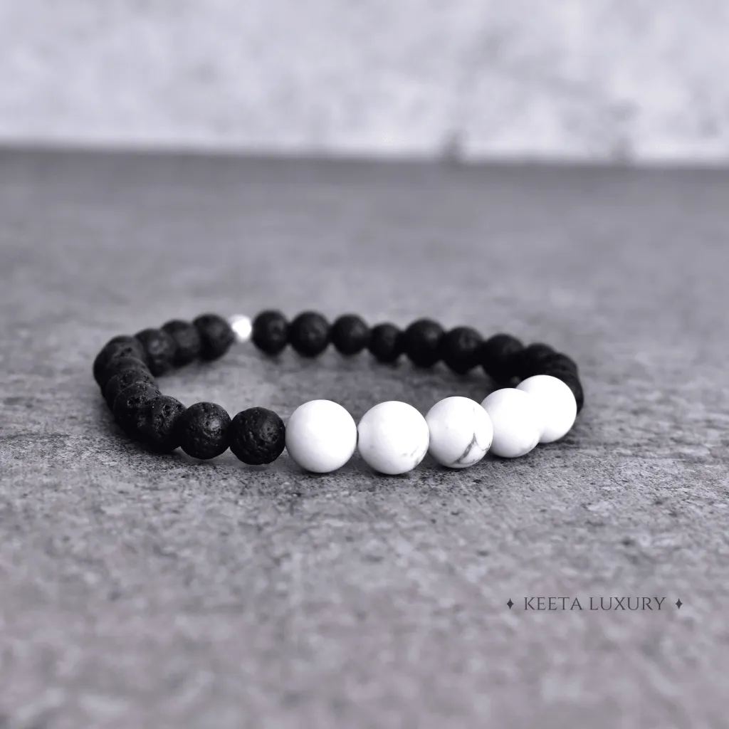 White Regency - Lava And Howlite Bracelets