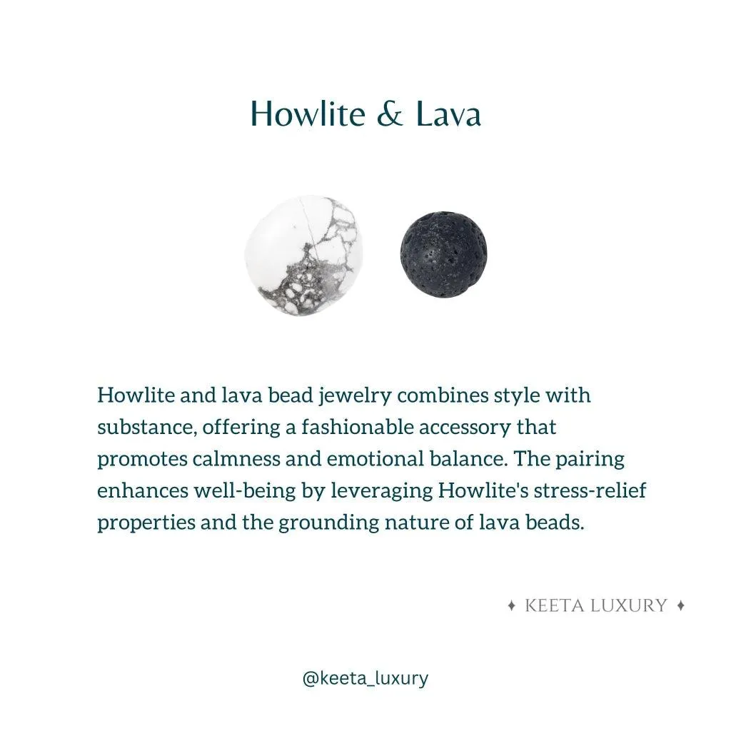 White Regency - Lava And Howlite Bracelets