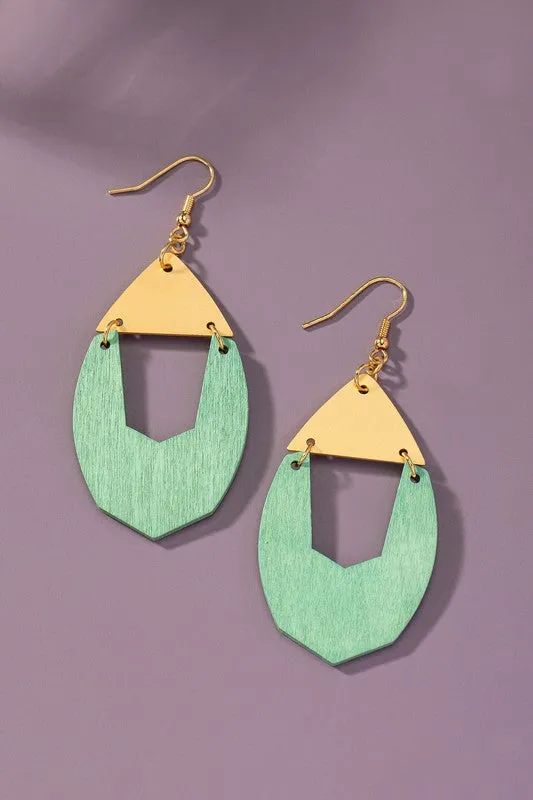 Wood Arch Drop Earrings