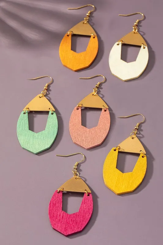 Wood Arch Drop Earrings