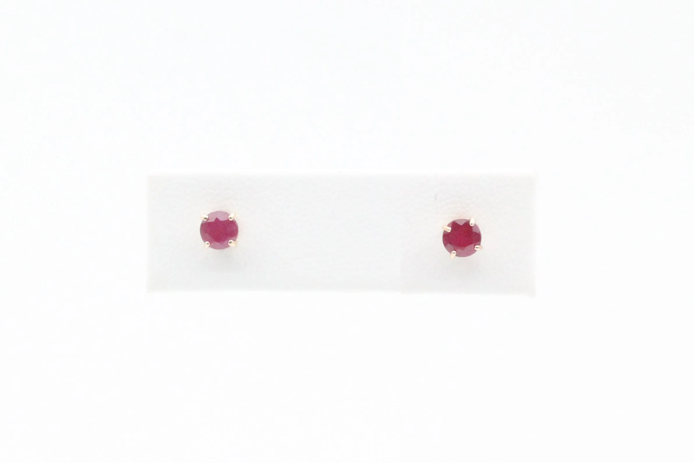 Yellow Gold Ruby Earrings